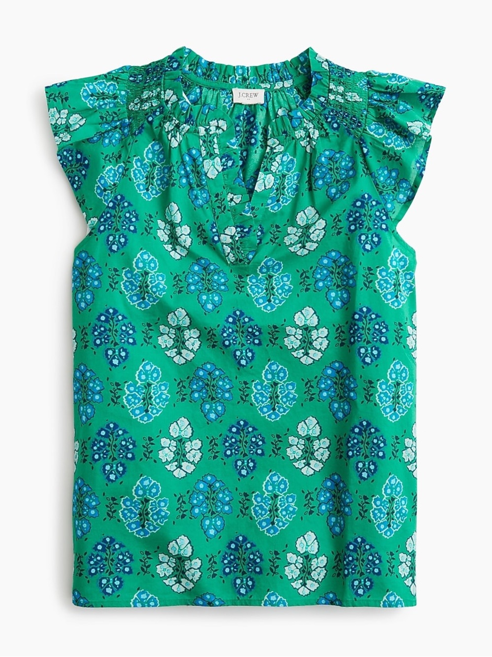 J. Crew Factory Cotton Flutter Sleeve Blouse Top Large